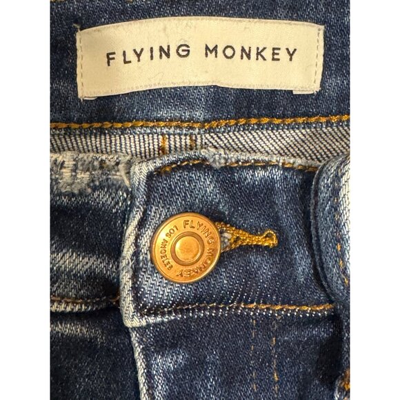Size 27 Flying Monkey Mid-Rise Ankle Slim Straight Stretch Distress Crop Jeans - Picture 6 of 8